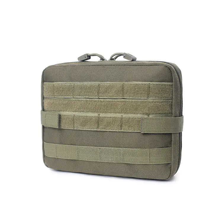 Green tactical survival waterproof waist pack with multiple straps